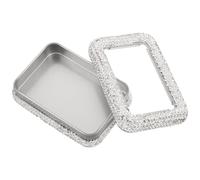 DECORNIJIA Boîte de Rangement pour Médiators en Fer Fenêtre Transparente Étui Portable Orné de Strass pour Médiators de Guitare Acoustique Électrique et Basse Organisateur Compact pour