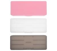 DECORNIJIA Boîte de Rangement pour Outils à Ongles en Plastique Transparent, Rose et Noir Translucide, 3 Pièces, Organisateur à 2 Niveaux pour Matériel de Nail Art, Porte-pinceaux,