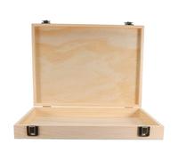 DECORNIJIA Boîte en Bois Massif Couvercle à Charnière Coffret Rectangulaire Taille A4 Boîte de Rangement Décorative pour Bijoux et Accessoires DIY Usage Maison et Bureau