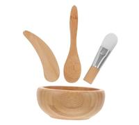 DECORNIJIA Bol à Masque Facial Bois Pinceau Et Bâtonnet Kit Complet Accessoires Pour Masque Fait Maison Adapté Aux Soins Du Visage à Domicile