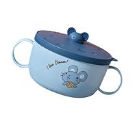 DECORNIJIA Bol à Soupe Garçon Fille Acier Inoxydable Résistant Chaleur avec Poignée Ergonomique pour Bureau Camping et Repas Scolaires