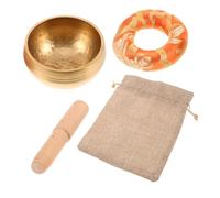 DECORNIJIA Bol Chantant Tibétain Cuivre Authentique avec et Tapis Portable pour Yoga et Relaxation Spirituelle