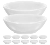 DECORNIJIA Bols à Trempette En Céramique Blanc 7 Cm, 12 Pièces Pour Service Apéritif Et Utilisation En Fête