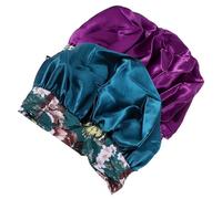 DECORNIJIA Bonnets de Bain Doux et Respirants Imprimé Lot de 2 en Satin Confortables Bande Élastique Colorée pour Garçon et Filles Adaptés pour Dormir et Maquillage