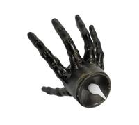 DECORNIJIA Bougie Main Squelette LED Sans Flamme Alimentée par Piles Décoration Halloween Ambiance Effrayante Lampe de Nuit Fantôme