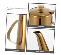 DECORNIJIA Bouteille Huile Inox Capacité Importante avec Bec Long Doré Gourde Cuisine Légère pour Sauce Soja et Huile
