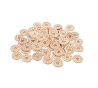 DECORNIJIA Boutons Ronds en Bois Naturel 20 Mm Lot de 100 Boutons Artisanaux Bruns pour Couture et Loisirs Créatifs, Décorations DIY pour Vêtements, Paquet et Chapeaux