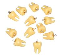 DECORNIJIA Breloques Dentaires Fantaisie en Résine 12 Pcs pour Fabrication de Bijoux DIY, Pendentifs Amusants pour Colliers et Bracelets, Fournitures Créatives pour Porte-Clés et Loisirs