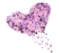 DECORNIJIA Breloques pour Ongles 60 G Perles Abs Demi-perles Multitailles Décorations Nail Art Violet Ab DIY Accessoires pour Manucure Famille Mariées Adolescentes