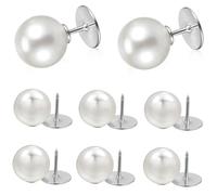 DECORNIJIA Broches de Sûreté Perle Blanche 12 Mm, Épingles Décoratives Longues en Métal, pour Femmes, Protection Décolleté, Accessoires Polyvalents pour Robes et Manteaux, Lot de 8 Pièces