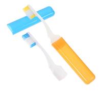 DECORNIJIA Brosse à Dents De Voyage Pliable Lot De 2, Poils Doux, Manche Ergonomique, Brosse Compacte Portable, Format Mini Pour Déplacements, Camping, Voyages D'affaires, Hygiène Buccale Mobile
