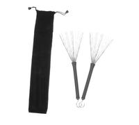 DECORNIJIA Brosse à Tambour Acier Inoxydable avec Manche Long et Sac de Rangement Brosse à Percussion Rétractable pour Batterie Jazz Confort et Naturel