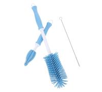 DECORNIJIA Brosse Biberon Silicone Rotative Nettoyage Facile avec Ventouse et Manche Antidérapant pour Biberon Allaitement Bleu