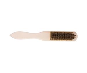 DECORNIJIA Brosse de Décontamination en Fil de Cuivre Manche en Bois Large Brosse Métallique Antirouille Dense Portable pour Usage Domestique et Industriel Abrasive
