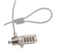 DECORNIJIA Câble Antivol et Ordinateur Portable pour Portable en Acier Argenté Chaîne de Sécurité Anti-vol Verrou à Code Compatible TV et Bureau