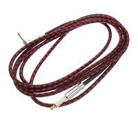 DECORNIJIA Câble de Guitare Électrique 3 M Noir et Rouge Câble Patch 6,35 Mm à Angle Droit pour Instrument de Musique Bruit pour Studio et Scène