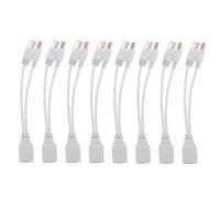 DECORNIJIA Câble Répartiteur Passif Blanc Lot de 8 Injecteur 12V Compatible Caméra de Surveillance pour Alimentation sans Fil et Vidéosurveillance