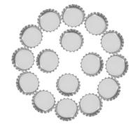 DECORNIJIA Capsules de Bouteille Aplaties Rondes Argentées Lot de 100 en Acier pour Bricolage, Décoration DIY Adaptées aux Colliers et Porte-clés