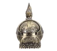 DECORNIJIA Cendrier Sphérique Anti-Vent en Alliage de Zinc avec Couvercle Cendrier Vintage Décoratif en Relief 3D Motif Coq Robuste pour Intérieur et Extérieur Présent Anniversaire Homme