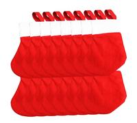 DECORNIJIA Chaussettes De Noël Miniatures 8x15 Cm en Non-tissé Blanc Et Rouge,Bout Blanc,Accessoires De Fête De Noël Suspendus,pour Décoration De Sapin Et Rangement De Bonbons,Lot de 16 Pièces