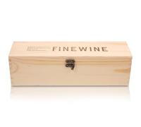 DECORNIJIA Coffret à Vin en Bois de Pin, Boîte de Rangement Individuelle pour Bouteille de Vin Rouge, Protection Amovible du Goulot, Fermeture Sécurisée, pour Emballage Présent et Occasions