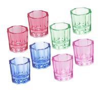 DECORNIJIA Coupelle à Ongles En Verre Coloré Lot De 8 Petite Taille Multifonctionnelle Pour Manucure Professionnelle Outil De Nettoyage Utilisation En Salon De Beauté Accessoires De Nail Art