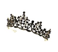 DECORNIJIA Couronne Baroque Vintage pour Accessoires Élégants Coiffe de Fête Noire pour Mariages et Photographie