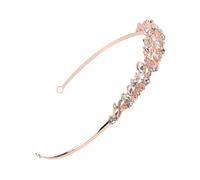 DECORNIJIA Couronne De Mariage Rétro Cristal Pour Femme Accessoire De Tête Élégant Avec Design De Branches Vignes Pour Cérémonies Et Fêtes or Rose