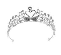 DECORNIJIA Couronne De Mariée Cristal Forme De Cœur De Cygne Élégante Pour Cérémonie Accessoire De Coiffure Pour Mariage Et Fête