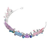 DECORNIJIA Couronne de Sirène pour Fête Thème Océan Serrage-Tête Adulte et Garçon et Filles Coiffe de Tête de Fleur Style Palais Couleur Argenté Épais Accessoire de Costume Anniversaire