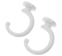 DECORNIJIA Crochet Mural en Alliage de Zinc Blanc Forme Croissant Jeu de 2 Crochets pour Embrasses de Rideaux Supports Métalliques Multifonctions pour Suspendre Rideaux et Serviettes