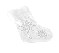 DECORNIJIA de Chaussette de Noël à Perles et Décoration Suspendue Festive Argentée Pochette Cadeau Douce et Pratique pour Surprises de Noël