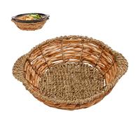 DECORNIJIA Dessous de Plat Panier Tressé pour Casserole, Support de Table Résistant la Chaleur, Tapis Isolant en Rotin, Accessoire Cuisine pour Cuisson, pour Cocottes et Faitouts