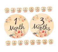 DECORNIJIA Disques en Bois pour Étapes Mensuelles Bébé - 18 Pcs Cartes Photo Croissance - Accessoire -Né Léger et Solide - Souvenir Première Année Bébé