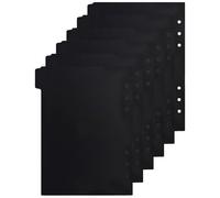 DECORNIJIA Diviseurs de classeur A5 6Pcs en PP noir, intercalaires à 6 trous, séparateurs détachables, repérage rapide, pour accessoires classeur et cahier