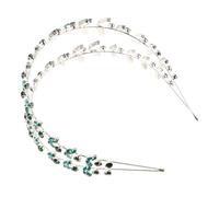 DECORNIJIA Double Layer Rhinestone Wedding Hairband With Crystal Leaf Accents Elegant Bridal Hair Vine Accessories For Women And
