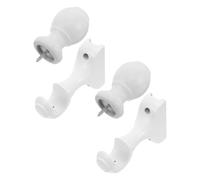 DECORNIJIA Embouts Décoratifs pour Tringles à Rideaux 28 MM Blanc en Bois Supports et Vis M6 Kit 1 Jeu pour Usage Intérieur Glissement Silencieux