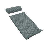 DECORNIJIA Ensemble de 2 Tapis d'Acupression et Coussins de Massage Shiatsu en Coton Gris Tapis Antidouleur Lavable pour Yoga et Relaxation Accessoires de Massage pour Détente du Dos Cou