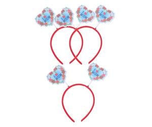 DECORNIJIA Ensemble de 3 Serrage-têtes Décoratifs « J’aime Maman » en Plastique, Accessoires Cheveux Fleurs et Cœurs, Bandeau pour Fête des Mères, Accessoires Photo et Décoration Festive