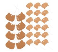 DECORNIJIA Étiquettes de Prix Papier Kraft 6X4,8 CM 100 Unités Ficelle Élastique pour Identification de Vêtements et Bagages