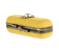 DECORNIJIA Étui à Rouge à Lèvres Rétro Petit Format Jaune Miroir, Boîte Décorative Cuir Liège, Adapté Voyage Et Présent Pour Femmes