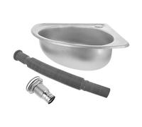 DECORNIJIA Évier de Camping Compact en Acier Inoxydable, Lavabo Simple Seule Fente, Mural d'angle, Robuste et Gain de Place pour Motorhomes et Petites Cuisines Style Aléatoire