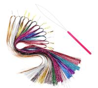 DECORNIJIA Extensions de Cheveux Colorées en Fil Métallique PET 90 CM 12 Couleurs Crochet Perruques et Accessoires Coiffure pour Cosplay Bals Masqués et Soirées à Thème