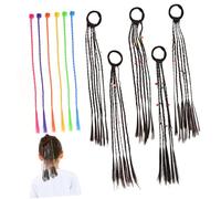 DECORNIJIA Extensions de Cheveux Tressés Colorées avec Anneaux et Clips Accessoires pour Nylon Doux pour Fêtes et Performances