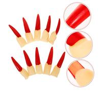 DECORNIJIA Faux Doigt Décoratif De Sorcière Taille Caoutchouc Rouge Réutilisable Accessoire Halloween Pour Fête Et Déguisement