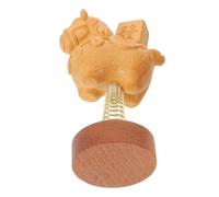 DECORNIJIA Figurine Cheval à Bascule en Bois Sculpté la Main - Décoration Feng Shui Bureau et Maison - Statuette Zodiacale Chinoise 2026 - Symbole de Prospérité et Chance - Ornement