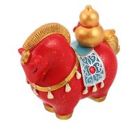 DECORNIJIA Figurine Cheval en Résine Rouge Décor Nouvel an Chinois 2024 - Statuette Zodiacale Cheval Feng Shui pour Salon, Bureau, Présent Amulette Élégant et Symbolique