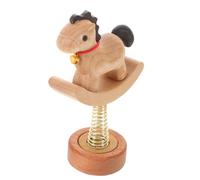 DECORNIJIA Figurine de Cheval à Bascule en Bois Sculpté la Main, Ornement Feng Shui pour Maison et Tableau de Bord, Décoration du Nouvel an Chinois 2026, Symbole de Prospérité et Chance