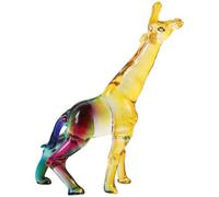 DECORNIJIA Figurine Girafe en Cristal 14 Cm 166 G Décoration Intérieure Élégante Ornement de Bureau Miniature Animaux Collection Presse-Papier Décor Table Salon