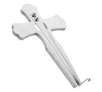 DECORNIJIA Guimbarde Portable en Métal Argenté Croix, Harpe Musicale Artisanale au Son Clair, Mini Lamellophone Facile à Utiliser pour Musique Folk, Jazz et Traditionnelle, Instrument